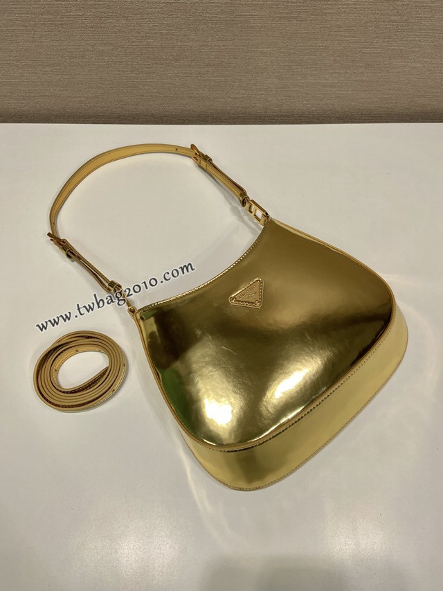 Prada專櫃新款腋下包 1BC169 普拉達亮面牛皮Cheo單肩包 csp1488